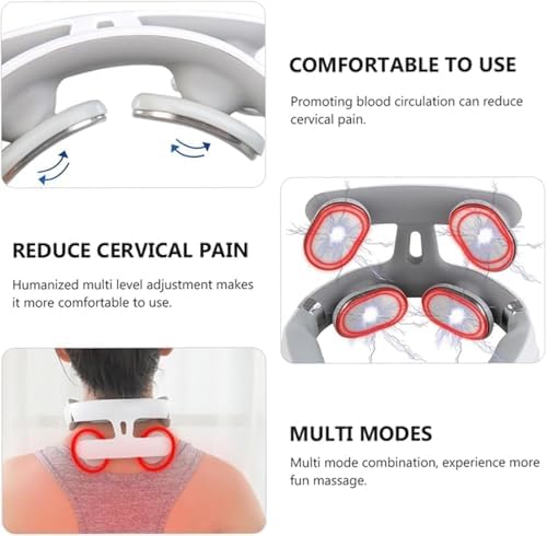 Ayland Vitality Magic Pro 2.0 Neck Massager, Portable Neck Relaxation Device, 4-Head Portable Neck Massage with 6 Vibration Modes & 15 Intensity Levels, Ergonomic Design Promote Muscle Relaxation - Image 2