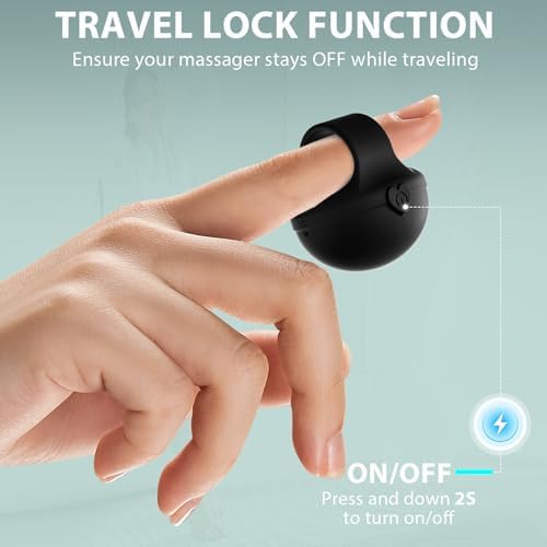 Mini Finger Massage Ball, Waterproof Rechargeable Multifunctional Body Massage Tool (Black) - Image 3