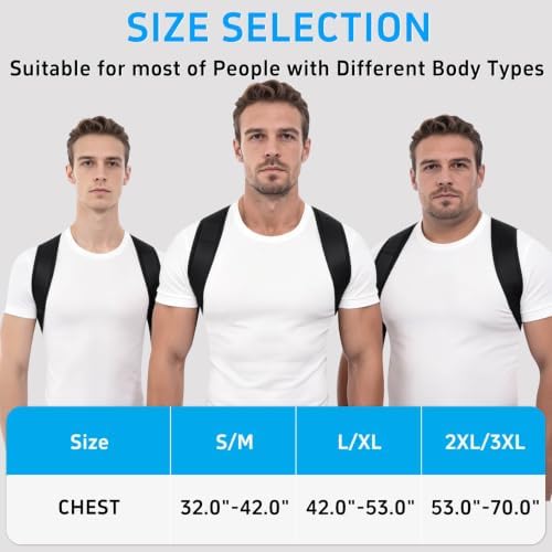 Posture Corrector for Women and Men, Adjustable Back Brace Support, Full Back Straightener for Rounded Shoulders and Hunchback Support, Upper Back Brace Shoulder Straightener with Breathable Mesh, Neck Shoulder and Upper Back Support (Black, XX-Large /... - Image 6