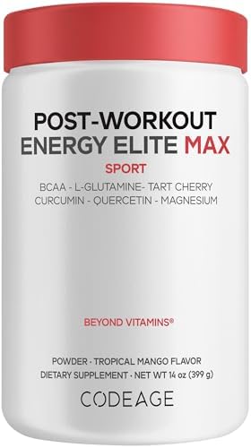 Codeage Post-Workout Recovery, BCAA, Glutamine, Electrolytes, Mango, 14 oz by Codeage