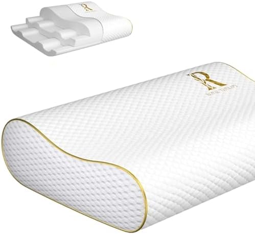 Royal Therapy Memory Foam Pillow, Queen Neck Pain Relief, Contour Cervical Pillow, for Neck and Shoulder Pain, Side, Back and Stomach Sleeper, 24x14x5 inches by ROYALTHERAPY