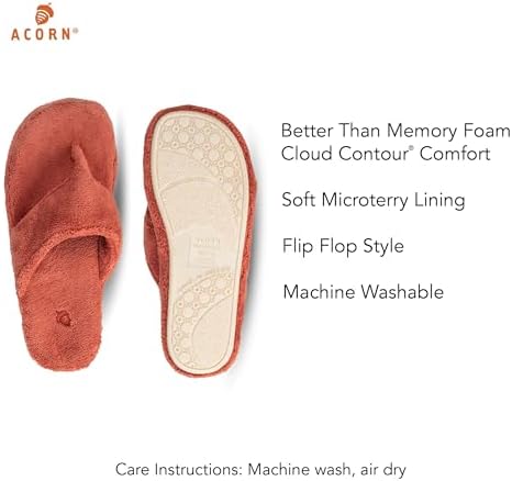 Acorn Women's Spa Thong Slippers with Cloud Contour Comfort - Arch Support and Plush Fluffy Terry Lining, Perfect for Beach, Camping, Poolside, or Bathroom Wear - Image 3