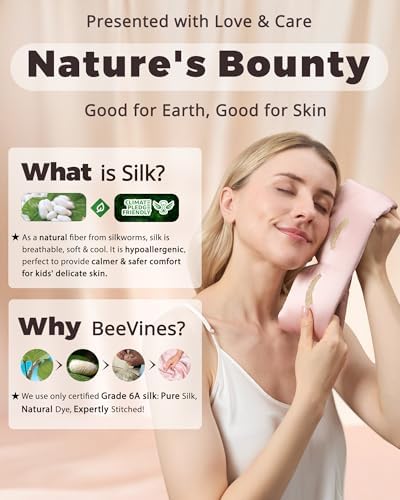 BeeVines Luxury Pure 100% Silk Sleep Mask for Women, 3D Countourd Eye Mask - Image 6