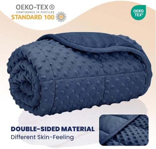 Huloo Sleep Kids Weighted Blanket Twin 5lbs (36"×48",Navy Blue) Breathable Soft Minky Weighted Throw Blanket for All Season,Heavy Blanket with Premium Glass Beads - Image 2