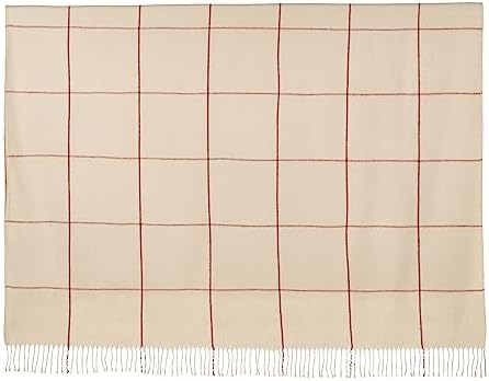 Arus Acrylic Highlands Collection Queen Throw Blanket Cream-Red, 60x80 - Image 4