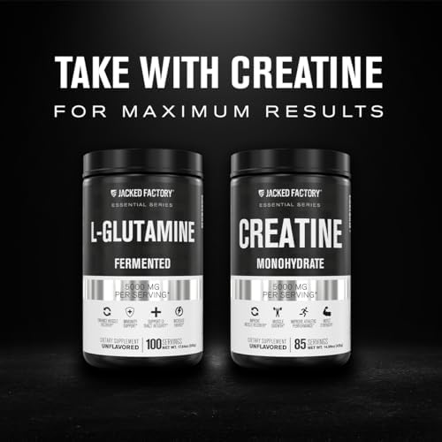 Jacked Factory L-Glutamine Powder 100 Servings - Vegan Fermented L Glutamine Supplement for Post Workout Muscle Recovery, Immunity, Digestive Health | No Artificial Filler - Unflavored - Image 3