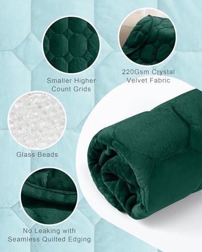 Cottonblue Small Weighted Lap Blanket 7lbs for Adults Teens 24"x29", Green - Image 4