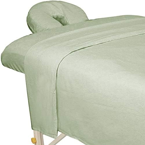 ForPro Premium Flannel 3-Piece Massage Sheet Set, Sage by ForProProfessionalCollection