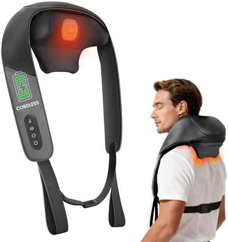 Snailax Neck and Shoulder Massager with Heat, 4D Shiatsu, FSA Eligible by Snailax