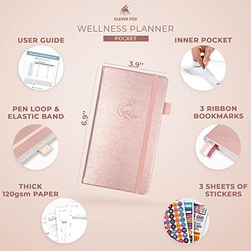 Clever Fox Wellness Planner & Food Journal Small Rose Gold - Image 2
