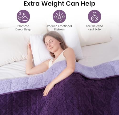 Drewin Weighted Blanket for Adults 15lbs,48" x 72",Dark & Light Purple - Image 2
