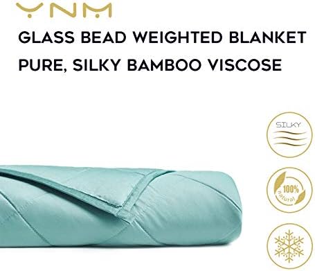 YnM Cooling Weighted Blanket — Oeko-Tex Certified Material with Premium Glass Beads (Sea Grass, 60''x80'' 25lbs), Suit for One Person(~240lb) Use on Queen/King Bed - Image 2