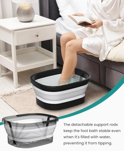Nekteck Foot Soaking Tub Collapsible Bucket for Foot Bath Soak Tub, Black - Image 5