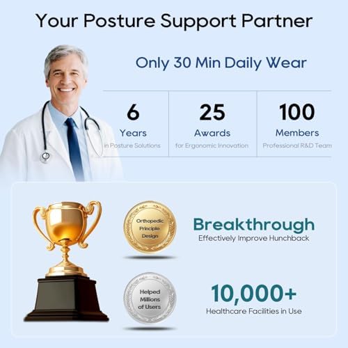 Posture Corrector for Women and Men, Adjustable Upper & Mid Back Brace for Neck, Shoulder & Back Support, Breathable Back Straightener for Pain Relief and Better Posture - Image 4