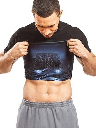 Sweat Shaper Men's Sauna Suit Shirt Athletic Tee, Short Sleeve Compression T-Shirt, Performance Baselayer Workout Shirt by SweatShaper