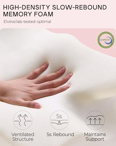 Elviros Cervical Memory Foam Pillows for Neck Pain Relief,Medium Firm - Image 6