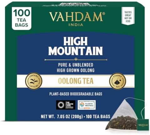 VAHDAM High Mountain Oolong Teabags(100 Count)High Grown, In Pyramid Teabag by Unknown