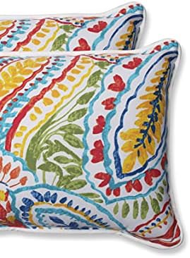 Pillow Perfect Paisley Indoor/Outdoor Accent Throw Pillow, Plush Fill, Weather, and Fade Resistant, Lumbar - 11.5" x 18.5" , Blue/Multi Ummi, 2 Count - Image 4