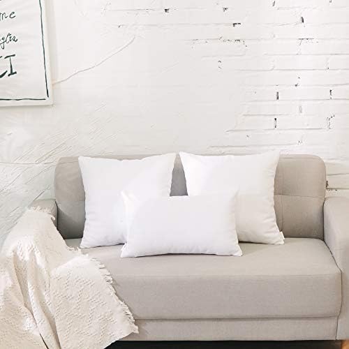 White Pillow Case Square Decorative Throw Cushion Cover Pillowcase with Smooth Hidden Zipper for Sofa Bed Car 22" x 22 " - Image 5