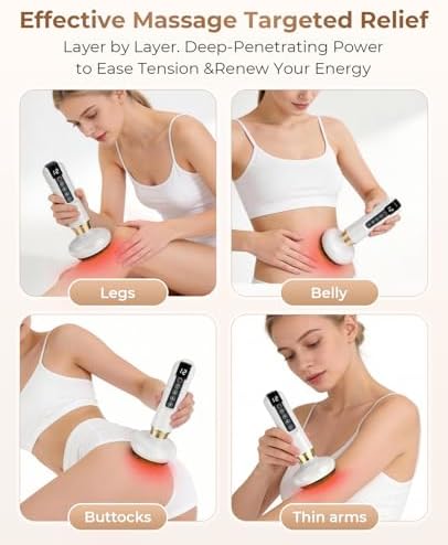 Lymphatic Drainage Massager Electric Cupping Massager with Heat Vibration and Red Light, 12 Level Suction Body Massager for Legs Arms Waist Abdomen, Rechargeable Cellulite Massage Tool for Home Use - Image 3