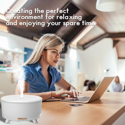 Diffusers for Essential Oils Large Room, 500ml Aromatherapy Diffuser Cool Mist Humidifier with Remote Control,7 Colors Lights & 3 Mist Mode Waterless Auto Off for Women Office Home W - Image 7