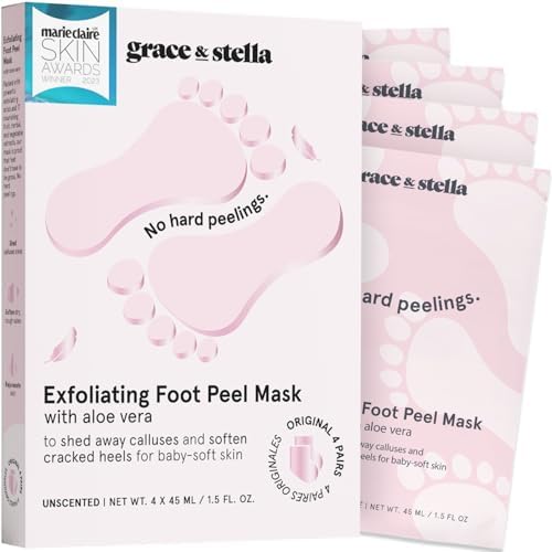 grace & stella Award-Winning Foot Peel Mask (4 Pairs, Unscented) by GraceStella