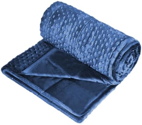 ALANSMA Reversible Weighted Blanket for All Season, Luxury Velvet, Warm and Cool, Adult 15Lb Blue Weighted Blanket, Enjoy Sleeping Anywhere(Blue,60"x80" 15lbs) - Image 5