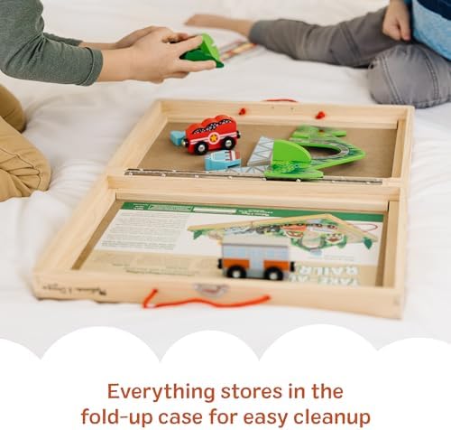 Melissa & Doug Take-Along Railroad Tabletop Playset with Wooden Train Toys, Animals & Scenery Play Pieces, Preschool Learning Toys for Girls & Boys 3+ - FSC Certified - Image 4