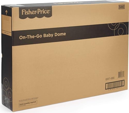 Fisher-Price Portable Bassinet On-The-Go Baby Dome, Travel Play Space with Developmental Newborn Toys & Canopy, Arrows Away - Image 6