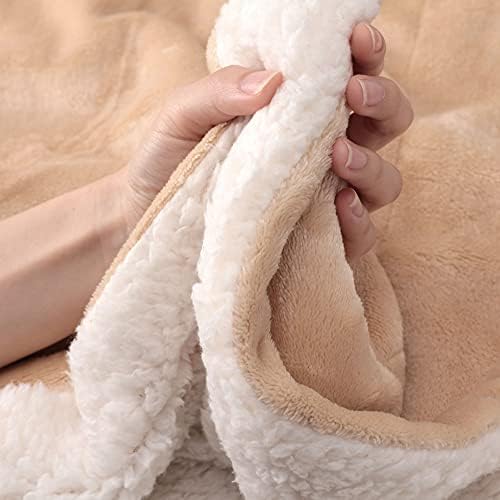 NANPIPER King Size Blanket Warm Sherpa, Soft Fleece Throw for Bed, Reversible Thick Fuzzy Microfiber for Winter (Beige,90x108 inches) - Image 5