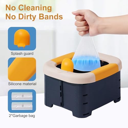 Toilet Bowls for Children Toddler Travel,Foldable Travel Potty for Boys Girls Emergency Toilets for Car,Outdoor,Camping and Indoor Seat with Storage Bag（Bean Paste Powder） - Image 3