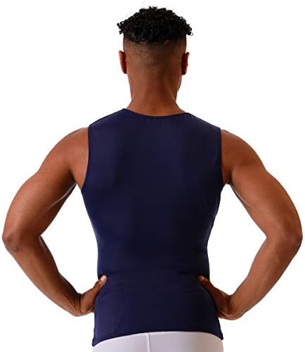 Insta Slim Mens Compression Sleeveless V Neck Muscle Shirt- Slimming Body Shaper Undershirt - Image 3