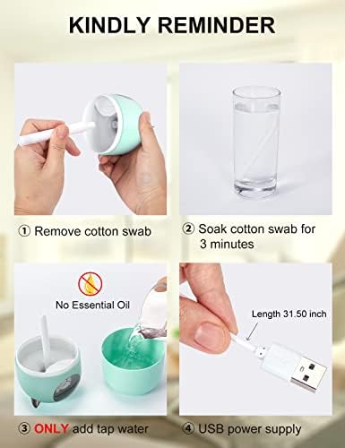 Cool Mist Humidifier,300ml Mini Humidifiers with Night Light,Waterless Auto-Off Air Humidifier,20dB Quiet Humidifiers for Bedroom,Car, Plant for Girl Boy - Image 6
