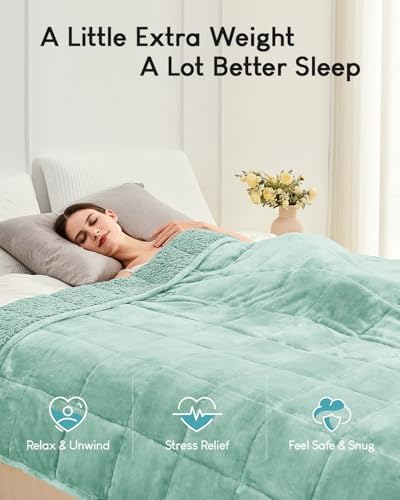 Cottonblue Sherpa Weighted Blanket for Adults 20lbs Queen Twin Size 60x80in - Image 2