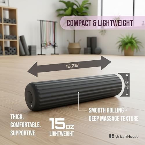 Portable Compact Back Roller - 16.25" Long, Slim 3.5” D Low-Profile Foam Roller for Full Back Coverage | Lightweight for Travel | High-Density 1.25” Soft-Touch Foam for Deep Muscle Recovery - Image 2