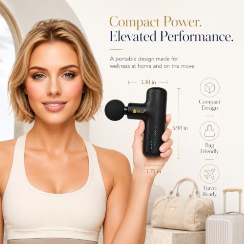 Hexa Mini Massage Gun Deep Tissue, Portable Muscle Massager, Black - Image 4