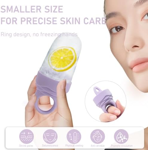 Ice Roller for Face and Eye, Reusable Silicone Ice Facial Roller for Reducing Puffiness, Ice Face Mold Skin Care, Ice Cube Roller Tools for Women - Purple 3 Pcs - Image 3