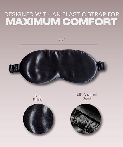 Silk Sleep Mask for Women and Men - Silk Eye Mask for Sleeping, Blindfold, Eye Covers, Pack of 2 - Image 6