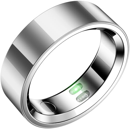 RQZ Smart Ring Health Fitness Tracker for Men and Women,Silver Size 10 by Unknown