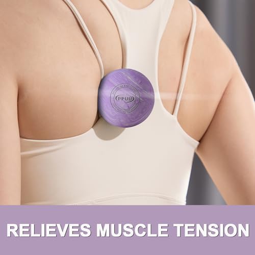Massage Lacrosse Ball, 2.5 Inch Firm Solid Rubber Deep Tissue Ball for Myofascial Release, Plantar Fasciitis & Muscle Knot Relief, for Foot, Glutes, Shoulder Blades, Calves, 1 Count Purple-03 - Image 6