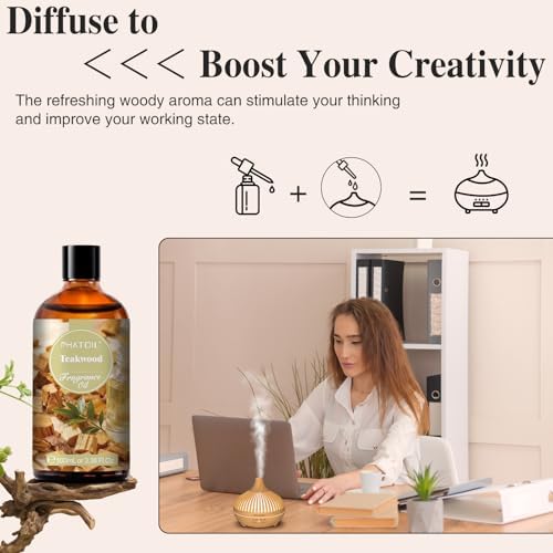 PHATOIL Teakwood Fragrance Oil for Diffuser Aromatherapy 3.38FL.OZ - Image 5