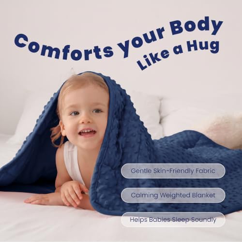 Huloo Sleep Kids Weighted Blanket Twin 5lbs (36"×48",Navy Blue) Breathable Soft Minky Weighted Throw Blanket for All Season,Heavy Blanket with Premium Glass Beads - Image 3