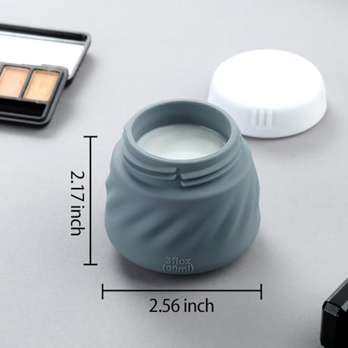 Gemice Silicone Cream Jars TSA Approved Travel Size Containers with Clear Bag, Leak-proof Travel Accessories with Lid for Cosmetic Face Body Hand Cream (4 Pack) - Image 6