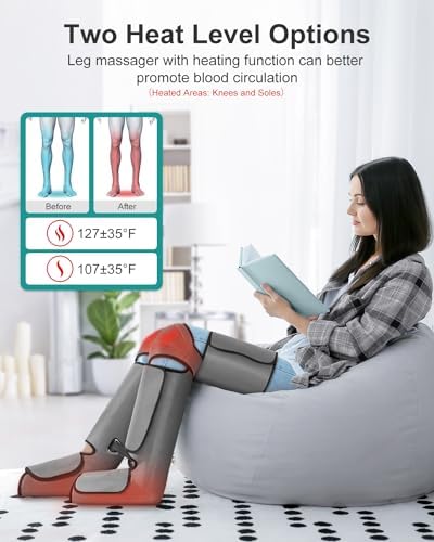 Nekteck Leg Massager for Circulation and Pain Relief, 2 Heat & 3 Vibration - Image 5