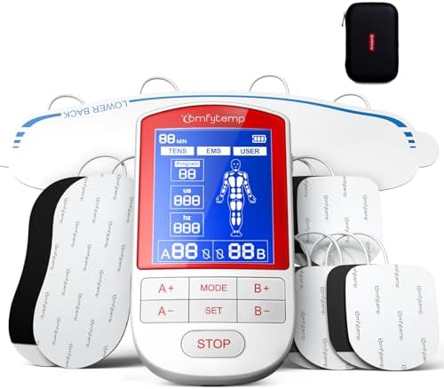 Comfytemp 3-in-1 TENS Unit with Large Back Pad, Pain Relief & EMS&User Mode by Comfytemp