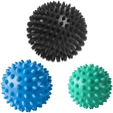 LEZER Spiky Massage Ball, Trigger Massage Point, Plantar Fasciitis, Deep Tissue Myofascial Release Tool, Foot Massager, Muscle Knot Relief, Physical Therapy, Set of 3 by LEZER