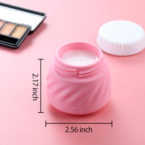 Gemice Silicone Cream Jars TSA Approved Travel Size Containers with Toiletry Bag, Wide Mouth Leak-proof Travel Accessories with Lid for Cosmetic Cream (4 Pack) - Image 6