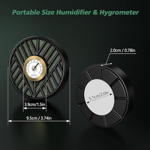 Scotte Cigar Humidifier, Cigar Humidors Humidifier, Round Cigar Humidier & High Precision Cigar Hygrometer Combo for Cigar Box, Keep Cigars Fresh - Image 2