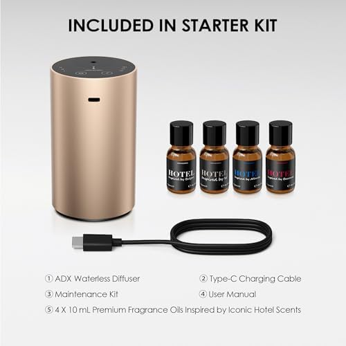 Airversa ADX Waterless Essential Oil Diffuser Starter Kit, Titanium - Image 6
