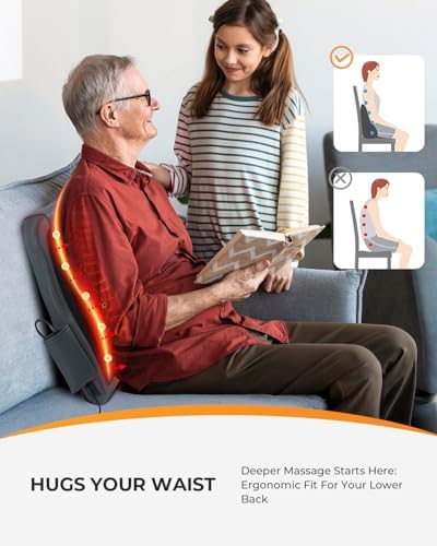 CooCoCo FSA Eligible Shiatsu Back Massager for Pain Relief Deep Tissue, HSA Approved Lower Back Massager with Heat, Rolling Up and Down Back Massage, 2X Larger Heating Area and Faster Heating(Corded) - Image 3